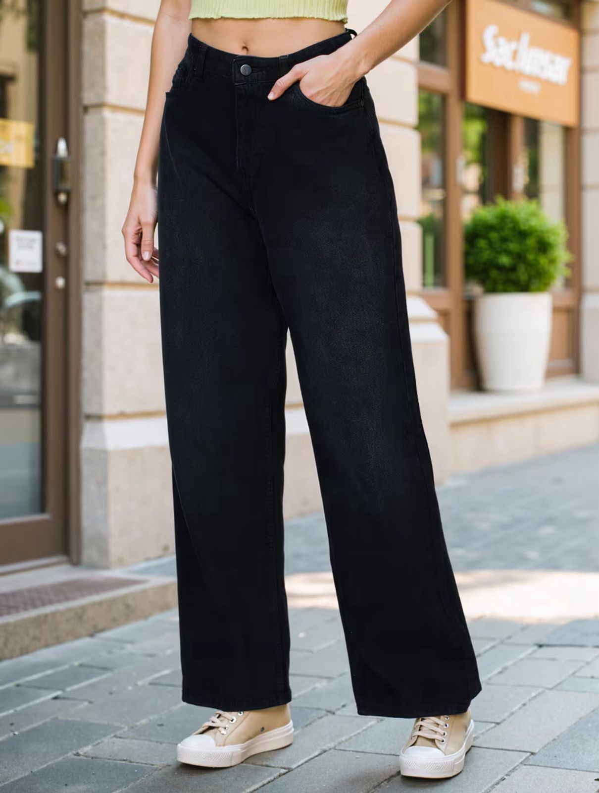 Full Length High Rise Straight Fit Jeans