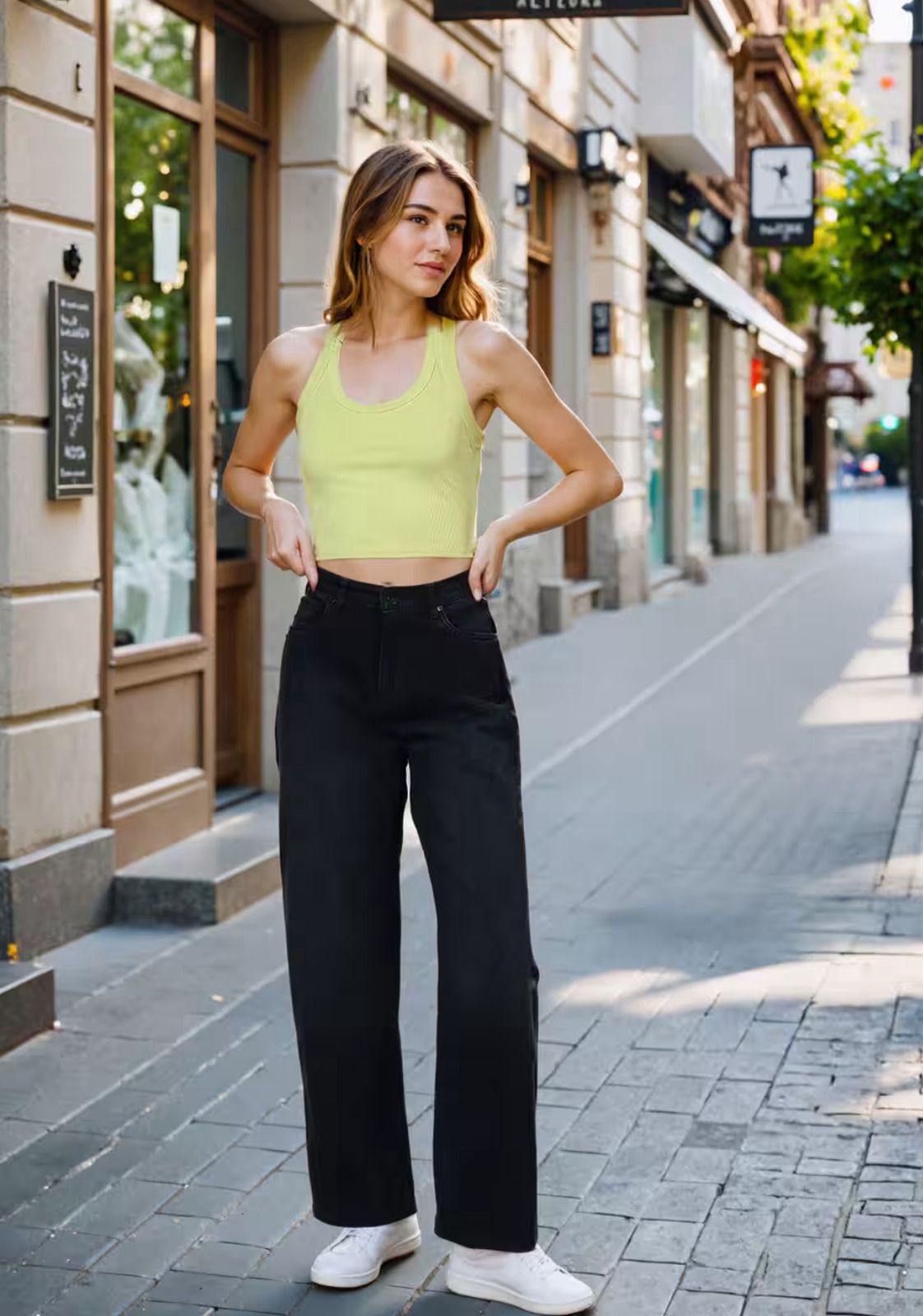 Full Length High Rise Straight Fit Jeans