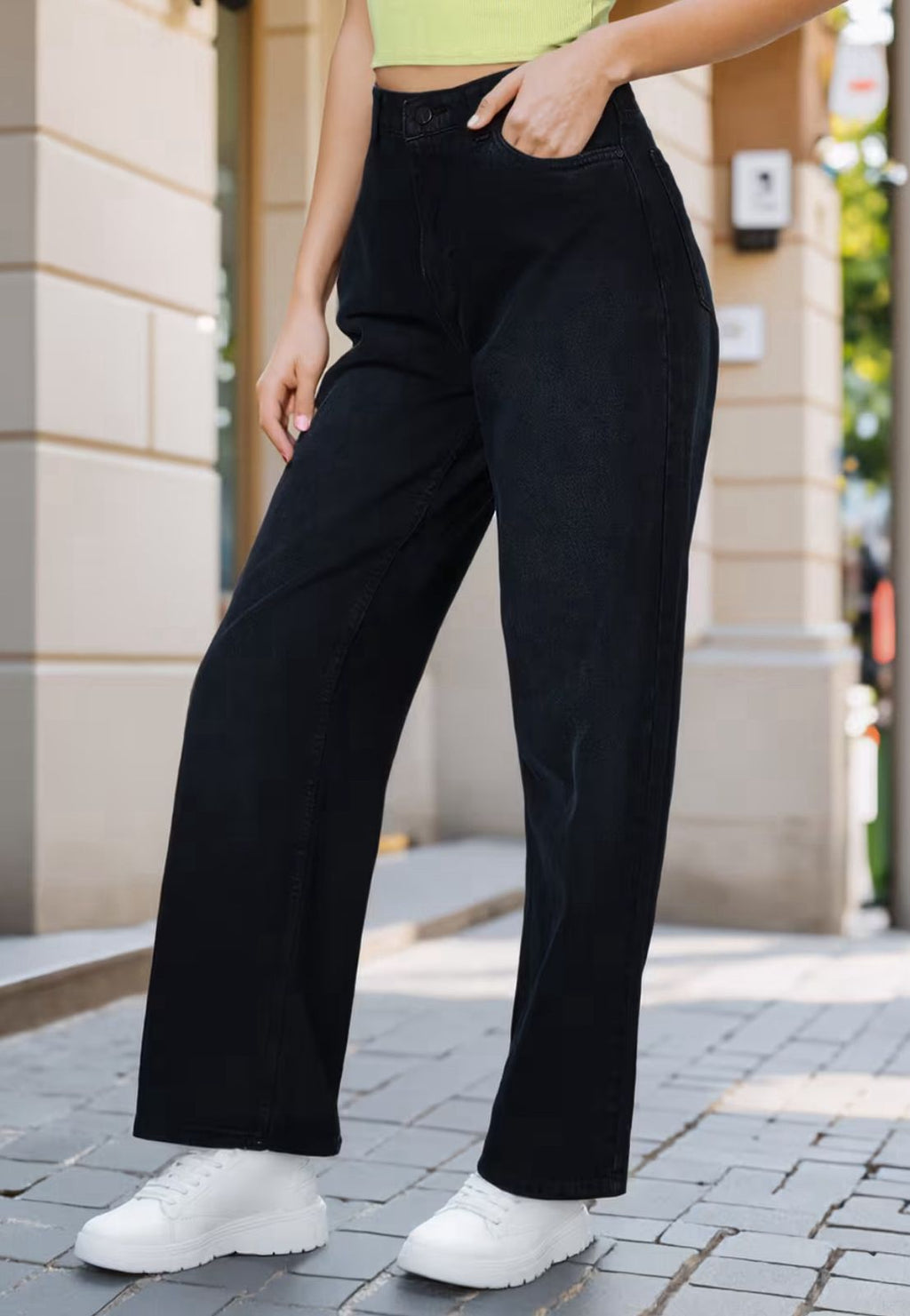 Full Length High Rise Straight Fit Jeans