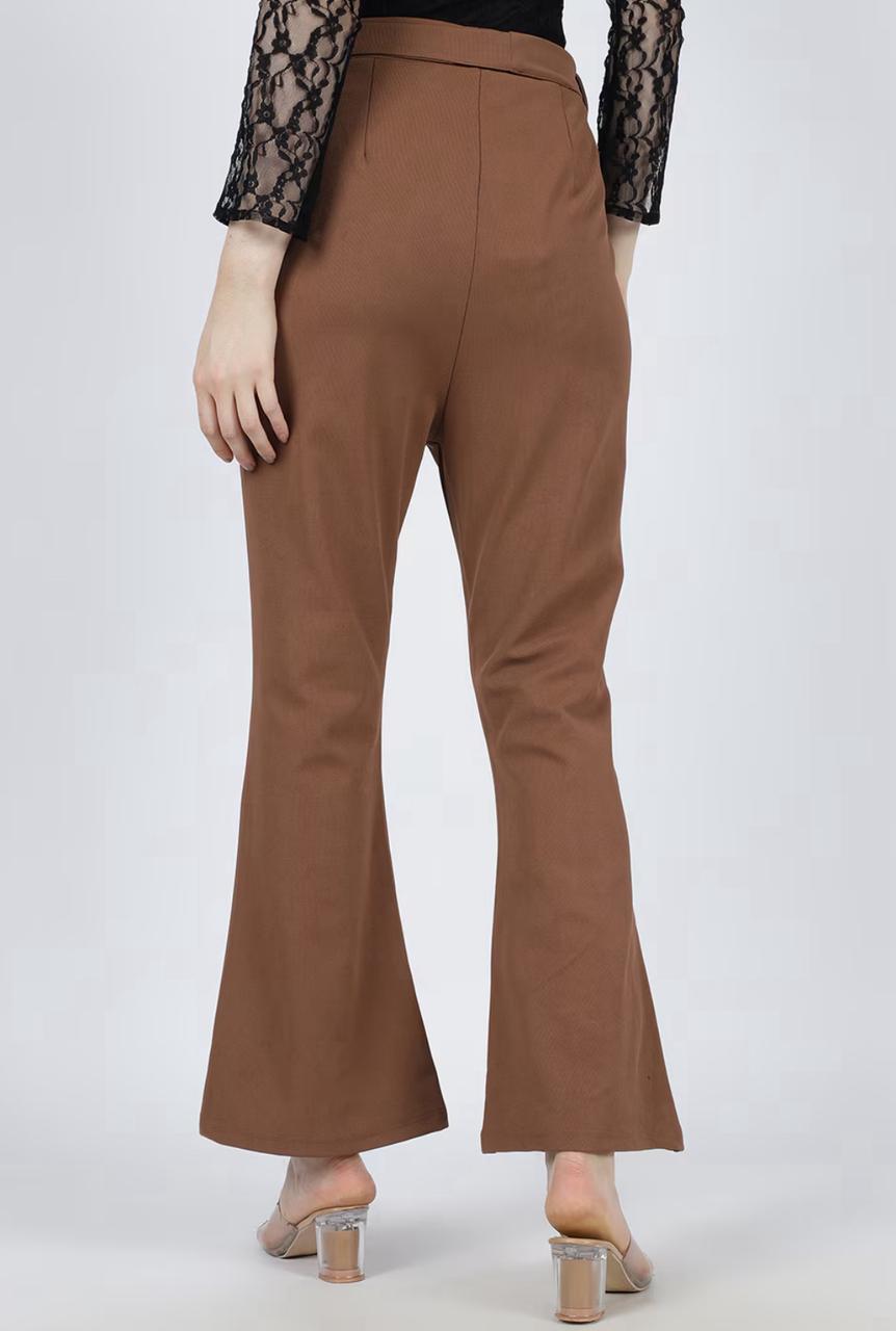 Ankle Lenth High Rise Boot Fit Pants With Belt