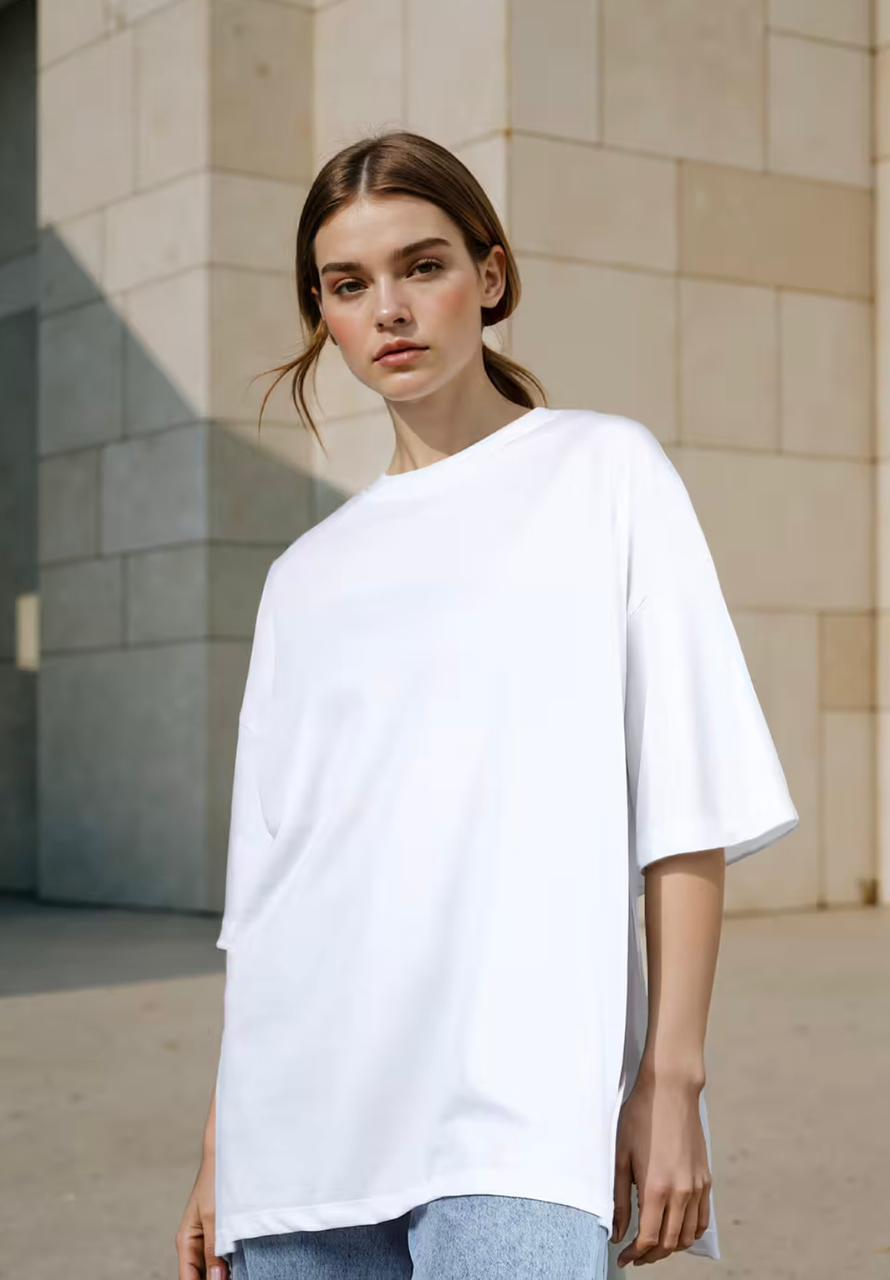 Drop Shoulder Typographic Back Print Oversized Fit Tshirt